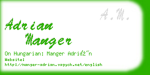 adrian manger business card